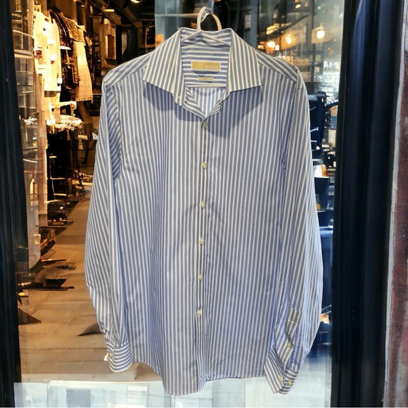 Michael Kors Other - Men’s Michael Kors Blue/White Striped Non Iron Shirt, Size 15 1/2, 34/35